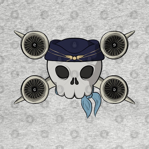 Stewardess crew Jolly Roger pirate flag (no caption) by RampArt